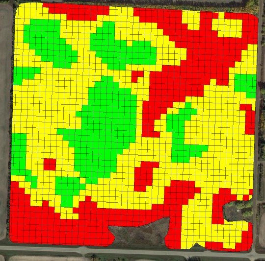 Management zones map from soil fertility geostatistics